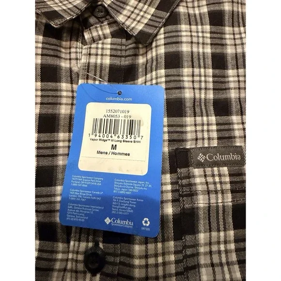 Columbia Men's Vapor Ridge III Long Sleeve Plaid Shirt - Medium, Black/Gray - Picture 2 of 4
